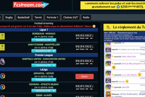 fcstream.cc : streaming de sport en direct + concurrents et alternatives