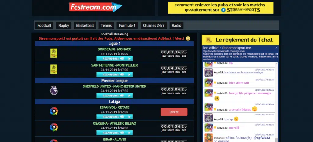 fcstream.cc : streaming de sport en direct + concurrents et alternatives