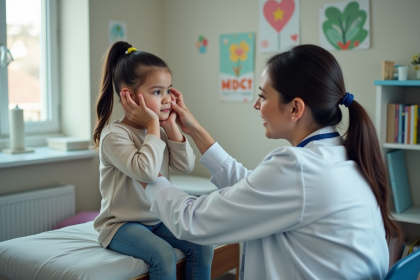 Jeune fille chez le pédiatre lors d'un examen médical
