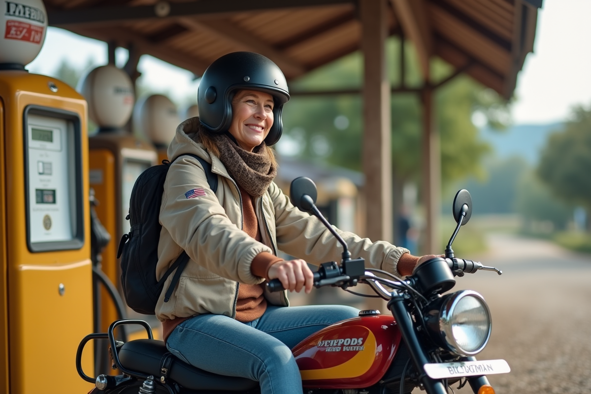 Femme remplissant le réservoir d