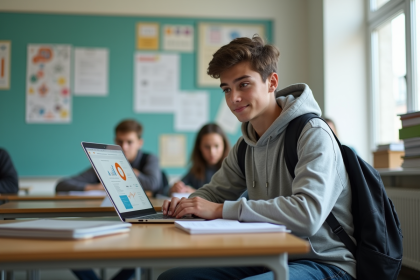 Jeune homme en streetwear utilisant un ordinateur avec dashboard Zidore