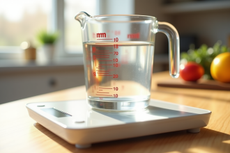 Verre mesure d'eau et balance de cuisine lumineuse